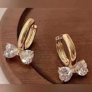 Elegant Gold Hoop Earrings with Crystal Accents Like Any 5 For $20